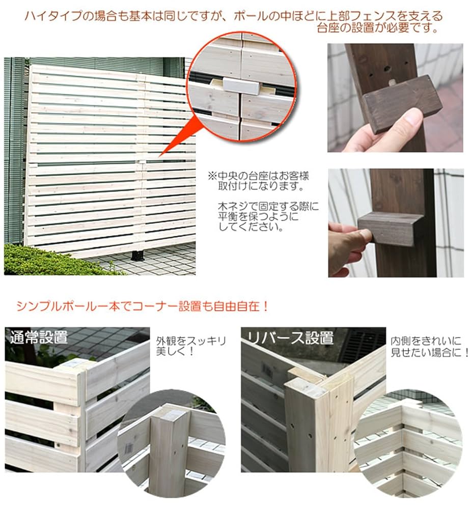 Amazon | ガーデンガーデン 天然木製 ボーダーフェンス ベランダ